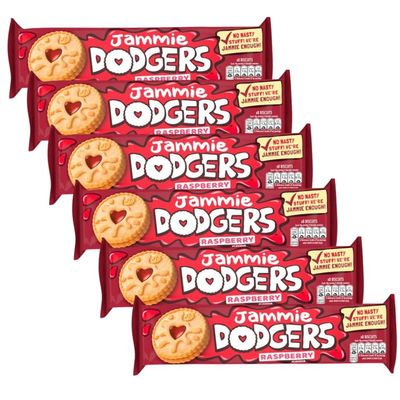 Biscuits & Crackers Bundle Pack with Jammie Dodgers Raspberry Biscuits 140g - 6 Pack | Shortcake biscuits with a raspberry flavoured apple jam, Suitable for vegetarians.