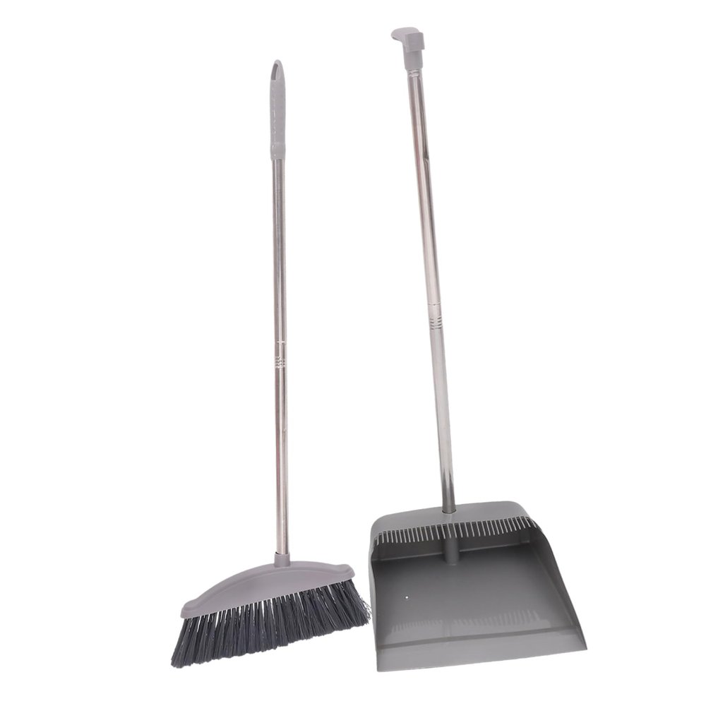 Healvian Sweeping Brush Broom and Dustpan Combination Long Handle Broom Dustpan Cleaning Tools for Garden Home Style