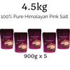 4.5kg Value Pack of 100% Pure Himalayan Pink Salt - 5 Resealable 900g Bags view 2