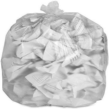 50 Pack Clear Plastic Recycling Bin Bags, 85L, Transparent, for Kitchen, Bathroom, Bedroom, Office, Polythene Bin Liners, Medium Duty, 17.7 x 28 x 38 Inch 450 x 720 x 965mm, 90 Gauge