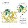 Halodete Officially Retired Cake Topper, Officially Retired Not My Problem Cake Topper, Retirement Party Cake Decorations Gold Glitter view 3