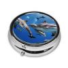 (Killer Whale Print) Round Pill Box,3 Compartment Pill Box Mini Decorative Pocket Purse Portable Travel Medicine Tablet Vitamin Holder Organizer Pill Case view 3