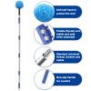 ISIVOVE Cobweb Duster with Extension Pole, 5-8 ft Adjustable Telescopic Pole, Medium Stiff Bristles, Lightweight Spider Web Brush for High Ceilings, Walls, Indoor & Outdoor Cleaning, Blue view 4