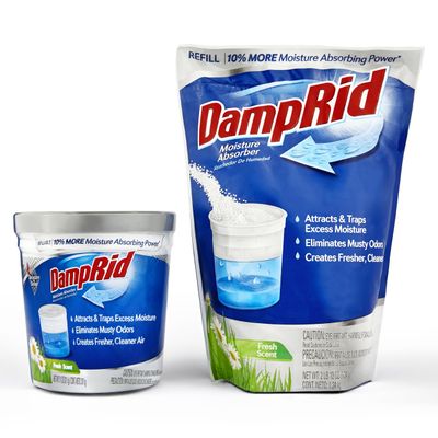 Damp Rid Refillable Moisture Absorber, Fresh Scent 11 oz., Moisture Absorbers, 10% More Absorbing Power*, Cleaner Air & Includes a Damp Rid Fresh Scent Refill Bag 44oz. ILIOS Packaging.