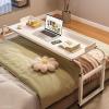 115-210cm Overbed Table with 4 Wheels, Standing Workstation Bed Table Adjust Height 65-95cm Computer Desk Food Tray Desk Rolling Medical Table for Home and Hospital view 1