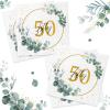 40Pcs 50th Birthday Napkins, Sage Green Napkins Eukalyptus Gold 50th Anniversary Party Serviettes for Cocktail Wedding Anniversary view 1