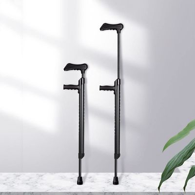 JDHSKCF Underarm Crutches, Push Button Adjustable Height Crutch for Adults Non-Slip Crutches for Travel, Fashionable Aluminum Walking Stick for Men, Women decorate Selfless dedication