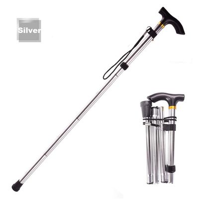 Portable Easy Walking Cane, Balancing Mobility Aid for Elderly Teleswalking Stick Adjustable Aluminum Alloy Trekking Stick for Men and Women/Si