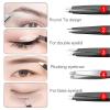 Tweezers for Women Facial Hair, 5Pcs Set, Round tip Eyebrow Tweezer for Men, Professional Stainless Steel Pointed Splinter Ingrown Hair Removal view 4