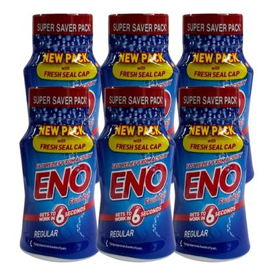 Fruit Salt Regular 100g Instant Energy Packs ENOFast Relief (E N O - Pack of 6)