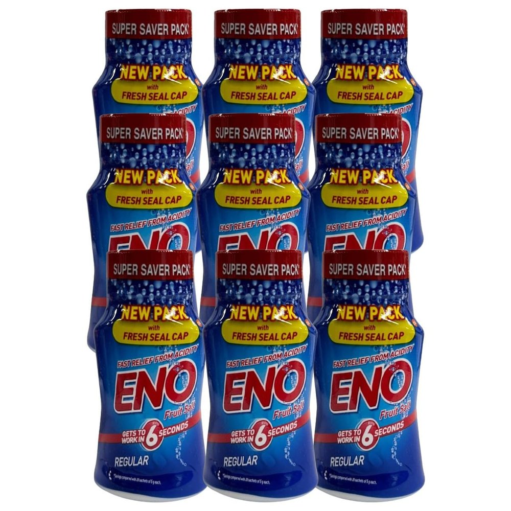 Fruit Salt Regular 100g Instant Energy Packs ENOFast Relief (E N O - Pack of 9)