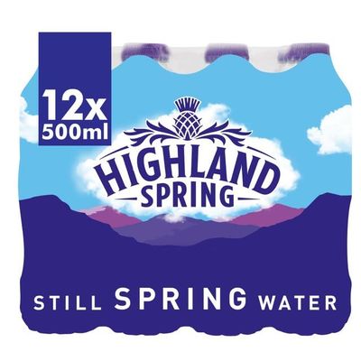 Spring Water - 500ml Bottles (Pack of 12) | Pure and Refreshing Natural Mineral Water | Convenient Packaging | Pure spring water