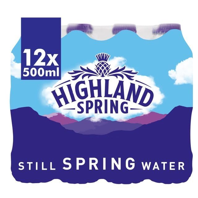 Spring Water - 500ml Bottles (Pack of 12) | Pure and Refreshing Natural Mineral Water | Convenient Packaging | Pure spring water