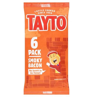 Smoky Bacon Flavour Potato Crisps Tayto (6X25g) (2 Pack)