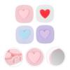 Anneome 4 Sets Cute Contact Lens Storage Box Leakproof Travel Mirror Lens Case Small Organizer Packing Box view 2