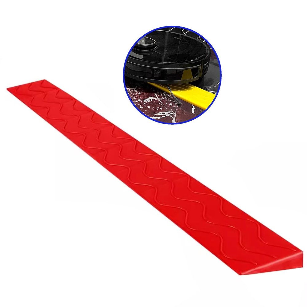 ZSXZCBDQ Threshold Ramp, Wheelchair Ramp, Portable Indoor Sweeping Robot Door Ramp, 1-5 Cm Rise Channel, Suitable For Wheelchair Robot Sweeping(Red,1 * 7cm)