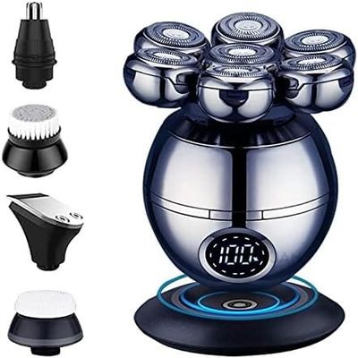 YQYBF Electric Razor for Men's, 7D Electric Shaver for Men Independently 7 Cutter Floating Head Waterproof Electric Razor Multifunction Trimmer with LCD Display