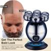 YQYBF Electric Razor for Men's, 7D Electric Shaver for Men Independently 7 Cutter Floating Head Waterproof Electric Razor Multifunction Trimmer with LCD Display view 3