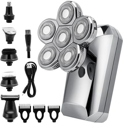 YQYBF Electric Razor for Men's, 6 in 1 Electric Shaver Razor for Men's Trimmer Wet and Dry 6 Blade Head Dry Razor 5D Head Waterproof LED Display Machine for Shaving