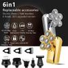 YQYBF Electric Razor for Men's, 6 in 1 Electric Shaver Razor for Men's Trimmer Wet and Dry 6 Blade Head Dry Razor 5D Head Waterproof LED Display Machine for Shaving view 2