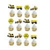 12PCS Construction Birthday Cake Topper,Excavator Bulldozer Road Roller Truck Second Birthday Cake Decor for Boys, Engineering Themed Party Supplies Decoration view 1