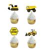 12PCS Construction Birthday Cake Topper,Excavator Bulldozer Road Roller Truck Second Birthday Cake Decor for Boys, Engineering Themed Party Supplies Decoration view 2