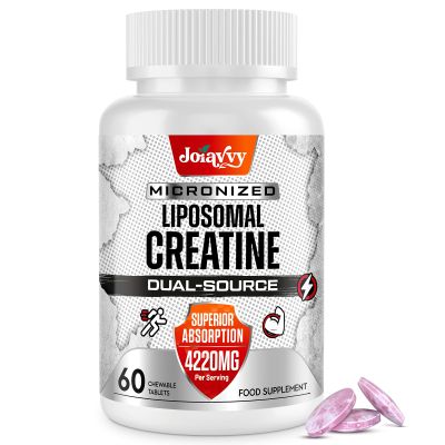 Liposomal Creatine Tablets Max 4220mg, Chewable Creatine Monohydrate Tablets, 15X Absorption, Plus Creatine HCl, No Bloat, Micronised, More Practical Than Capsules and Powder, Vegan (60 Count)