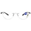 ABETOS Ladies Rimless Half Moon Reading Glasses Blue Light Blocking Fashion Cute Print Pattern Frameless Half Readers for Women Anti Eyestrain, Black+2.5 view 1