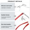 ABETOS Ladies Rimless Half Moon Reading Glasses Blue Light Blocking Fashion Cute Print Pattern Frameless Half Readers for Women Anti Eyestrain, Black+2.5 view 4