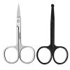 2 Pack Stainless Steel Nose & Ear Scissors With Beard & Brow Trimmer for Men & Women - Black, Silver Non-Rust Material for Precision Grooming view 1