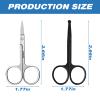 2 Pack Stainless Steel Nose & Ear Scissors With Beard & Brow Trimmer for Men & Women - Black, Silver Non-Rust Material for Precision Grooming view 2