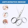2 Pack Stainless Steel Nose & Ear Scissors With Beard & Brow Trimmer for Men & Women - Black, Silver Non-Rust Material for Precision Grooming view 4