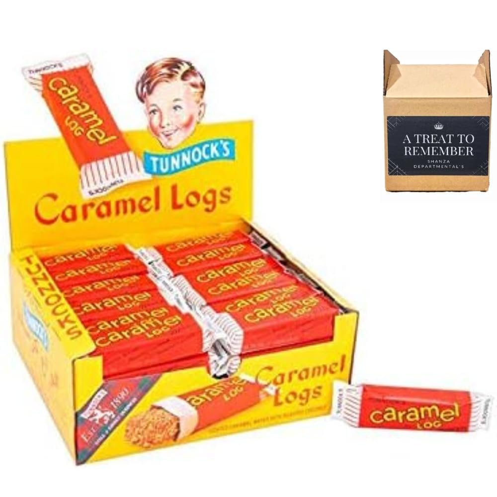 Tunnock Chocolate Caramel Logs Wafer with Roasted Coconut 32 g (Pack of 48)