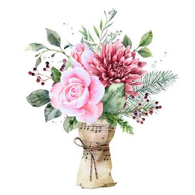 20 Napkins Winter Natural Winter Bouquet Table Decoration Paper Napkins with Motif Also for Decoupage and Decoupage 33 x 33 cm