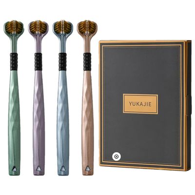 4Pcs Three-Sided Toothbrushes, Soft Bristle Toothbrush for Adults U-Shaped Toothbrush Non-Slip Cleaning Toothbrush