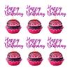 BEISHIDA 24pcs Happy Birthday Cupcake Toppers Birthday Cupcake Decoration Hot Pink Glitter Cupcake Toppers for 18th 30th 40th 50th 60th Cake Decoration Men Women Birthday Party Supplies view 1