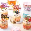BEISHIDA 24pcs Happy Birthday Cupcake Toppers Birthday Cupcake Decoration Hot Pink Glitter Cupcake Toppers for 18th 30th 40th 50th 60th Cake Decoration Men Women Birthday Party Supplies view 4