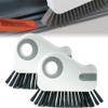 2-in-1 Groove Cleaning Brush, Multifunctional Grout Cleaning Brush with Hard Bristles and Hidden Scraper, Joint Cleaner Handle Brush for Sliding Door Rails (Grey-2 Pieces) view 1
