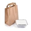 100 - Pack Kraft Paper Bags with Flat Handles  Medium 8x10x4.5 | 70gsm Recyclable Gift, Takeaway & Grocery Bags for Cafes, Retail, Events view 1