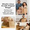 100 - Pack Kraft Paper Bags with Flat Handles  Medium 8x10x4.5 | 70gsm Recyclable Gift, Takeaway & Grocery Bags for Cafes, Retail, Events view 4