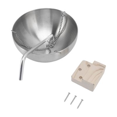 ANKROYU Sauna Bowl, Stainless Steel Sauna Essential Oil Diffuser, Sauna Essential Oil Bowl, Hanging Oil Cup with Block for Sauna Room (L)