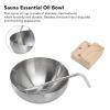 ANKROYU Sauna Bowl, Stainless Steel Sauna Essential Oil Diffuser, Sauna Essential Oil Bowl, Hanging Oil Cup with Block for Sauna Room (L) view 2