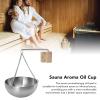 ANKROYU Sauna Bowl, Stainless Steel Sauna Essential Oil Diffuser, Sauna Essential Oil Bowl, Hanging Oil Cup with Block for Sauna Room (L) view 3