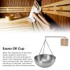 ANKROYU Sauna Bowl, Stainless Steel Sauna Essential Oil Diffuser, Sauna Essential Oil Bowl, Hanging Oil Cup with Block for Sauna Room (L) view 4