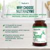 NutraZyme - Digestive Enzyme Complex - 13 Broad Spectrum Enzymes Including Amylase, Protease, Lipase & Bromelain, with Lactase for Lactose Intolerance - NutraVit, 30 Capsules view 3