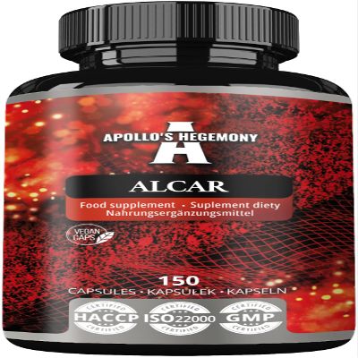 Acetyl L-Carnitine HCL 550 mg, ALCAR 150 Vegan Capsules, 5 Months Supply, High Strength Amino Acid Supplement, Supports Cognitive Functions & Energy Levels - by Apollo's Hegemony