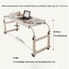 120-230cm Overbed Laptop Trolley Desk Height Adjustable 65-95cm Standing Workstation Laptop Cart Working Table Hospital Medical Cross Bed Table With Wheels(Color:Wood color) view 3