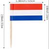 100 Pcs Mini Stick Cupcake Toppers Flags,Party Decoration Celebration Cocktail Food Bar Cake Flags (Netherlands) view 2