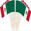 100 Pcs Mini Stick Cupcake Toppers Flags,Party Decoration Celebration Cocktail Food Bar Cake Flags (Mexico) view 1