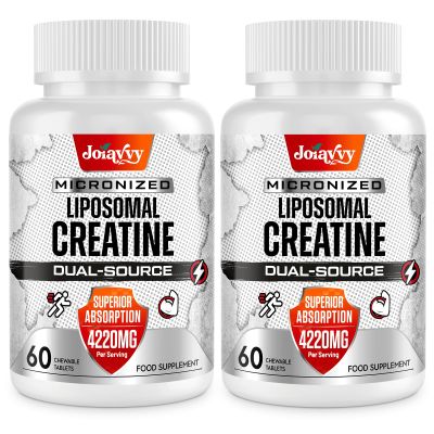 Liposomal Creatine Tablets Max 4220mg, Chewable Creatine Monohydrate Tablets, 15X Absorption, Plus Creatine HCl, No Bloat, Micronised, More Practical Than Capsules and Powder, Vegan (120 Count)